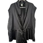 Z Cavaricicci Grey Satin Vest Open Front Tie Waist Womens Plus Size 3x Gray Photo 0