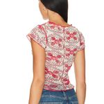 Free People NWT  Oh My Baby Tee Cottagecore Floral Top Size S Photo 2