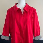 Ming Wang  Lightweight Trench Jacket in Red Full Zip Photo 1