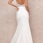 Lulus NWOT  Infinite Ivory Beaded Embroidered Lace Maxi Dress XL MSRP $298 Photo 2