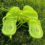 Jennifer Lopez JLO Lime Neon Green strappy heels Sandal shoe sz 8.5 Dronning Photo 8