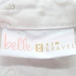 Belle by Kim Gravel Eyelet Jacket Womens XS White Flower Knit Sleeves Pockets Photo 4