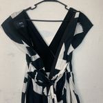 Maeve womens size 0 xs dress black white abstract guest summer cotton tie v neck Photo 11