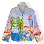 Tantrums Blue Chambray Jacket/Heavy Shirt Beach Scene Large K Photo 0