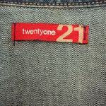 Forever 21 Twentyone  Y2K Slim Fit Blue Denim Jean Jacket Dark Wash Aesthetic L Photo 4