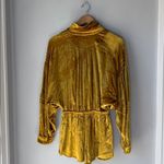 Urban Outfitters  Gold Velvet Romper Long Sleeve Boho One Piece Photo 4