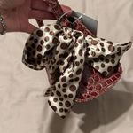 NWT Comely brown faux alligator handbag polka dot scarf that matches the lining Photo 3