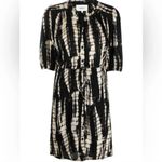 Ba&sh  Kenya Tie Dye Mini Dress Shirt Button-Down Flowy 3/4 Sleeves Size Small Photo 2