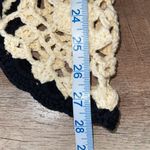 ZARA  Womens Button Front Asymmetric Crochet Knit Polo Top‎ Black Cream Large Photo 11