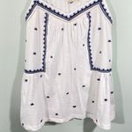 Fat Boy UK Women White Embroidered Adjustable Straps Tank Top Size 6 Photo 1