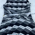 ECI  New York‎ Fit & Flare Dress Womens 8 Black White Geometric Sleeveless Lined Photo 5