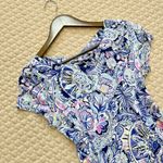 Lilly Pulitzer  Size M Namastay Jungle BAY DRESS Short Sleeve Elephants NWOT Photo 2