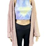ZARA Womens Crop Top Tank Top Tie Dyed Sleeveless Halter Top Blue Yellow Medium Photo 8