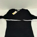 BODEN Ribbed Cut Out Dress UK 12R Black Keyhole Neck Long Sleeve Fitted NWT Size 12 Photo 8