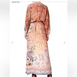 Camilla Orange Fooral Split Pocket Maxi Long Sleeve Size Small Dress Photo 2