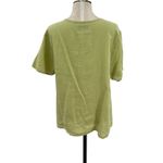Flax  Top Short Sleeve Blouse T-Shirt Linen Lime Green‎ Size Small Photo 5