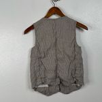Everlane  The Vest in Stretch Linen Deep Taupe Mini Gingham Size 00 Photo 4