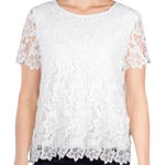 Philosophy Crochet Lace Floral Blouse NWT – White Elegant Lace Top Size Large Photo 0