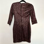 EXPRESS  Red Black Sequins Embellished V-Neck Mini Bodycon Dress Party size 0 Photo 4