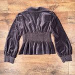 Elevenses Anthropologie Gray Velvet Button-Up Blazer Photo 3