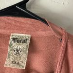 Vocal  USA Rose‎ Faux Suede Lace Trim Long Slv Open Front Cardigan Western Boho Photo 5