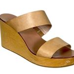 Loeffler Randall Sandals Mason Wood Wedge Slide Natural Nude Tan Women’s Size 7M Photo 0