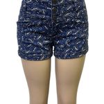 Wall Flower  High Rise Waist Blue Paisley Cuffed Stretch Shorts Juniors 9 Photo 5
