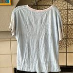Rag and Bone baby blue oversized boxy linen Tshirt with pink, grey details size xs Photo 4