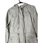 J. Crew Womens Field Jacket Hooded Army Green Zip Button Long Size Small Photo 1