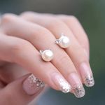 Pearl Cat Earring & Necklace Set Silver Photo 0