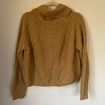 Moon & Madison cropped cowlneck knit sweater mustard yellow women’s sz Medium Photo 1