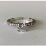 Diamond Engagement Silver Ring Size 5.5 Photo 5
