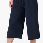 Lululemon NEW Noir Crop Wide Leg Belted True Navy Size 2 Preppy Minimalist Photo 0