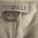 Roz & Ali  Women 3/4 Sleeve Open Front Jacket Cream Size L Military Style Jacket Photo 3