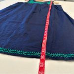 J.Crew  Embroidered Navy Linen‎ Sleeveless Shift Dress Size Medium Photo 4