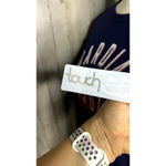 NWT‎ Touch Stadium Women's Medium Cleveland Guardians Navy Elbow Slit T Photo 3