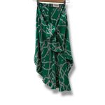 Zadig & Voltaire Zadig & Voltaire Jana CDC Silk Green & Silver Chaines Tie Front Skirt Sz XS Photo 3