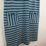 Talbots T By Dress Women's L Blue White Striped Knit Stretch Classic Summer Prep Photo 3
