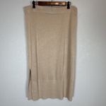 Banana Republic  Maxi Shine Sweater Skirt Size XL Gold Lurex Yarn Side Slits Photo 1