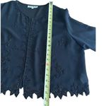 Karen Millen Karen Miller Sheer Beaded Jacket Shrug With Floral Design Scalloped Edges Sz 20 Photo 6