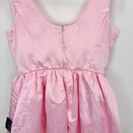 Lulus  Regal Cutie Pink Satin Square Neck Bubble Hem Mini Dress Party Large NWT Photo 10