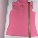 Lilly Pulitzer  Luxletic Frida Ruffle Polo Top Preppy Athletic Hot Pink Shirt XS Photo 4