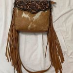 Fringe Cowhide Crossbody Purse Brown Photo 0