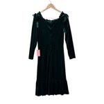 NEW Ivy City Co. Cleopatra Flare Long Sleeve Midi Dress Velvet Green Medium M Photo 4