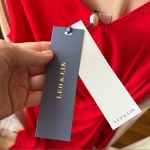 Leo Lin Hermia Slip Dress maxi red beige 100% silk Size 14 J3 Photo 2