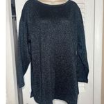Vtg 90s Ballinger Gold Sparkly Tunic Top Long Sleeve Sparkle Knit Sweater Black Size L Photo 0