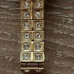 Anne Klein  Gold Plated Rhinestone Bling Watch Water Resistant Logo Face 7” Dress Photo 4