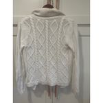 CAbi White Cable chunky Knit Shawl Collar Cardigan Sweater Size S women cotton Photo 5