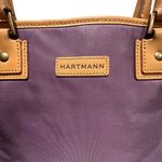 Hartmann Purple and tan full top zip lined two handle tote with interior pockets Photo 6