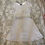 Perceptions NY Brown White A-Line Midi Dress XL cap sleeves round neck Photo 0